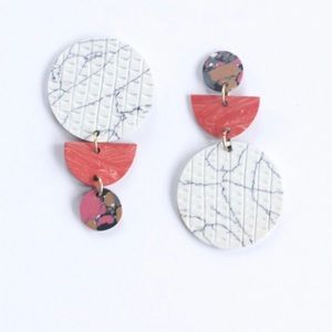 PEACH SWICHEROO CLAY EARRINGS